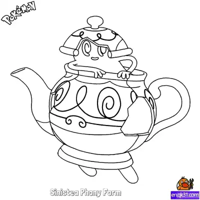 Free printable Sinistea Phony Form Coloring Page - Free Printable Pokemon Coloring Sheets coloring page